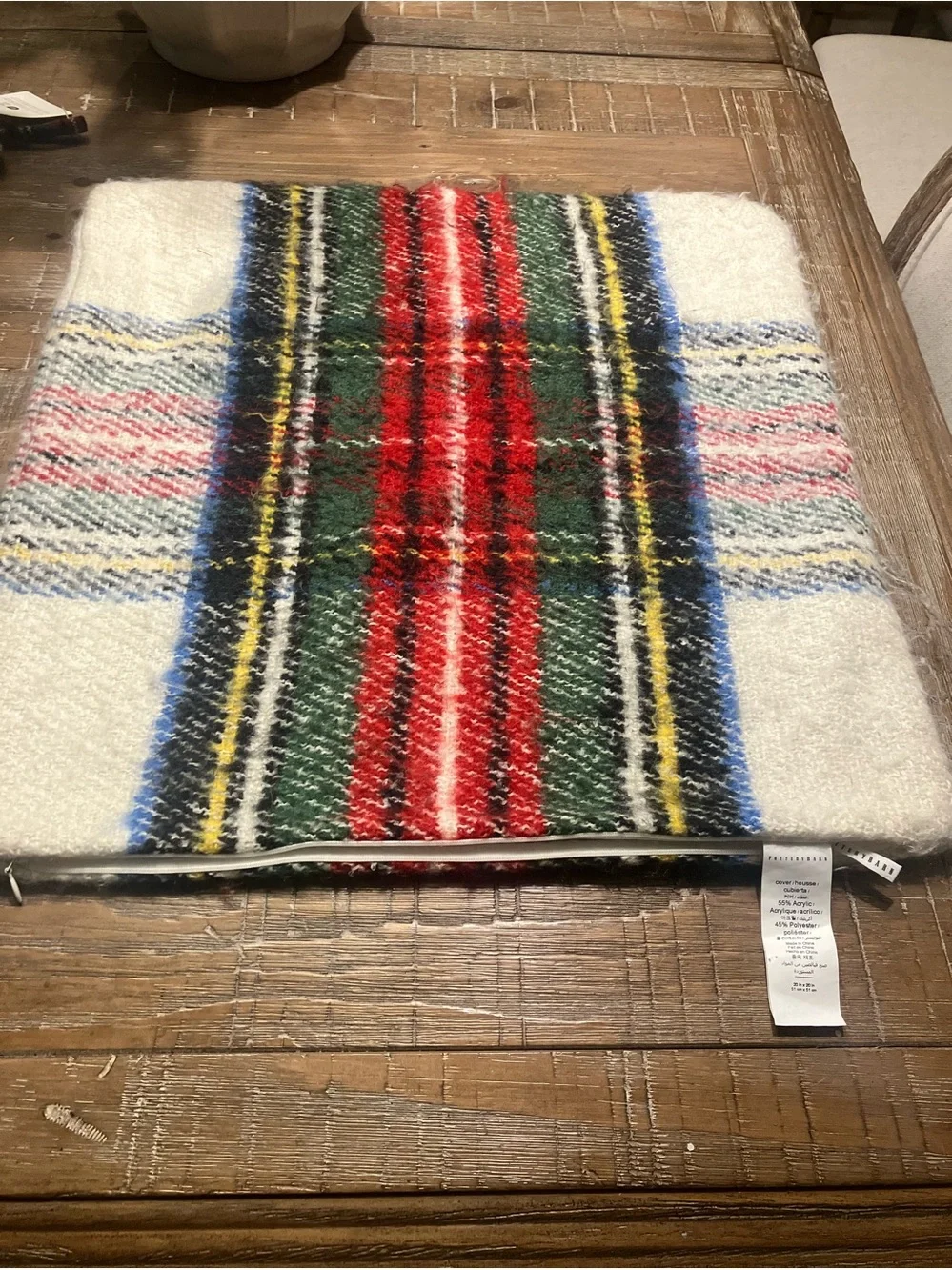 Pottery Barn Stewart 20x20 Plaid Pillow Cover